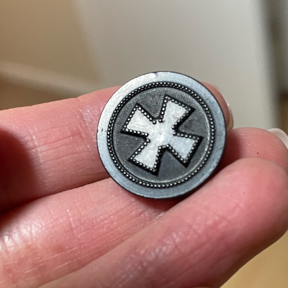 Goodyear’s N.R.Co. Rubber Button, Maltese Cross